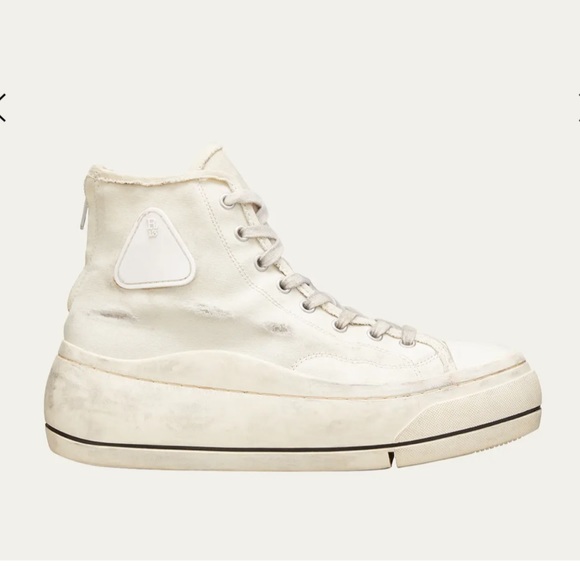 R13 Shoes - R13 Off-White High-Top Platform Sneakers